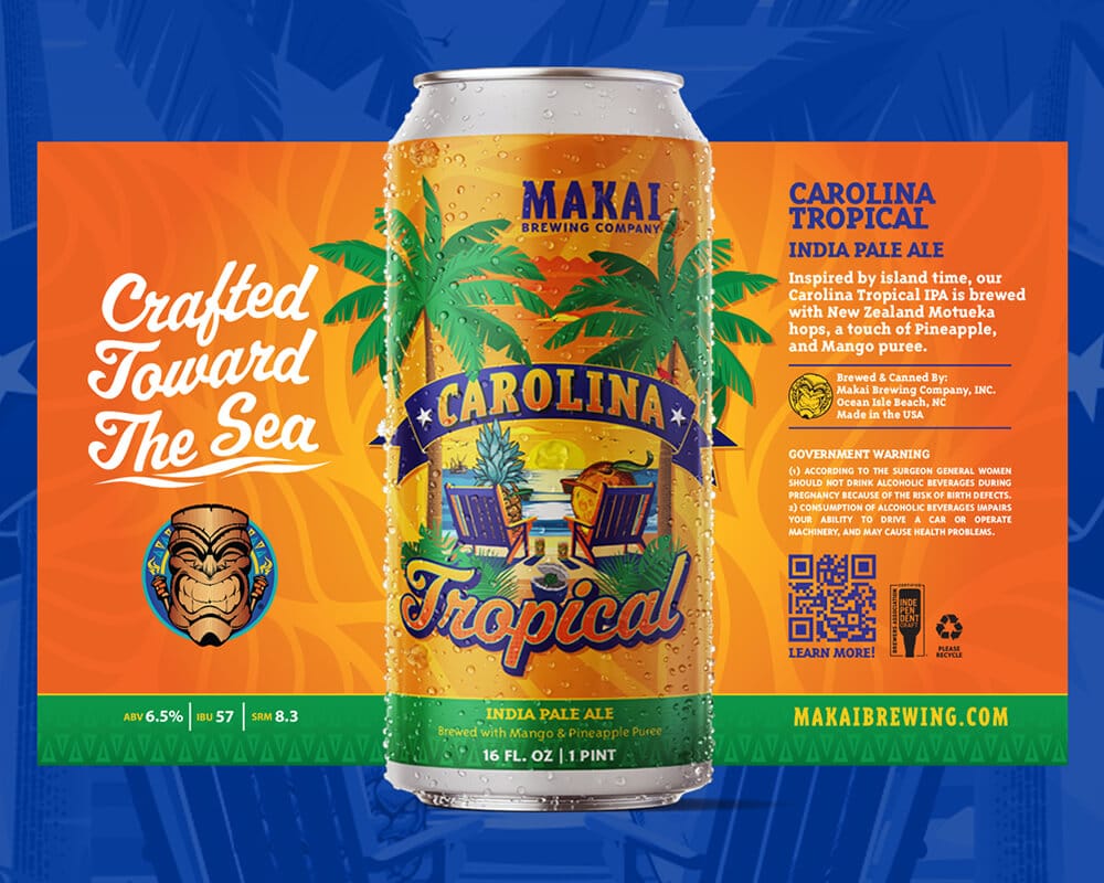CAROLINA TROPICAL IPA Label CAROLINA TROPICAL IPA Label