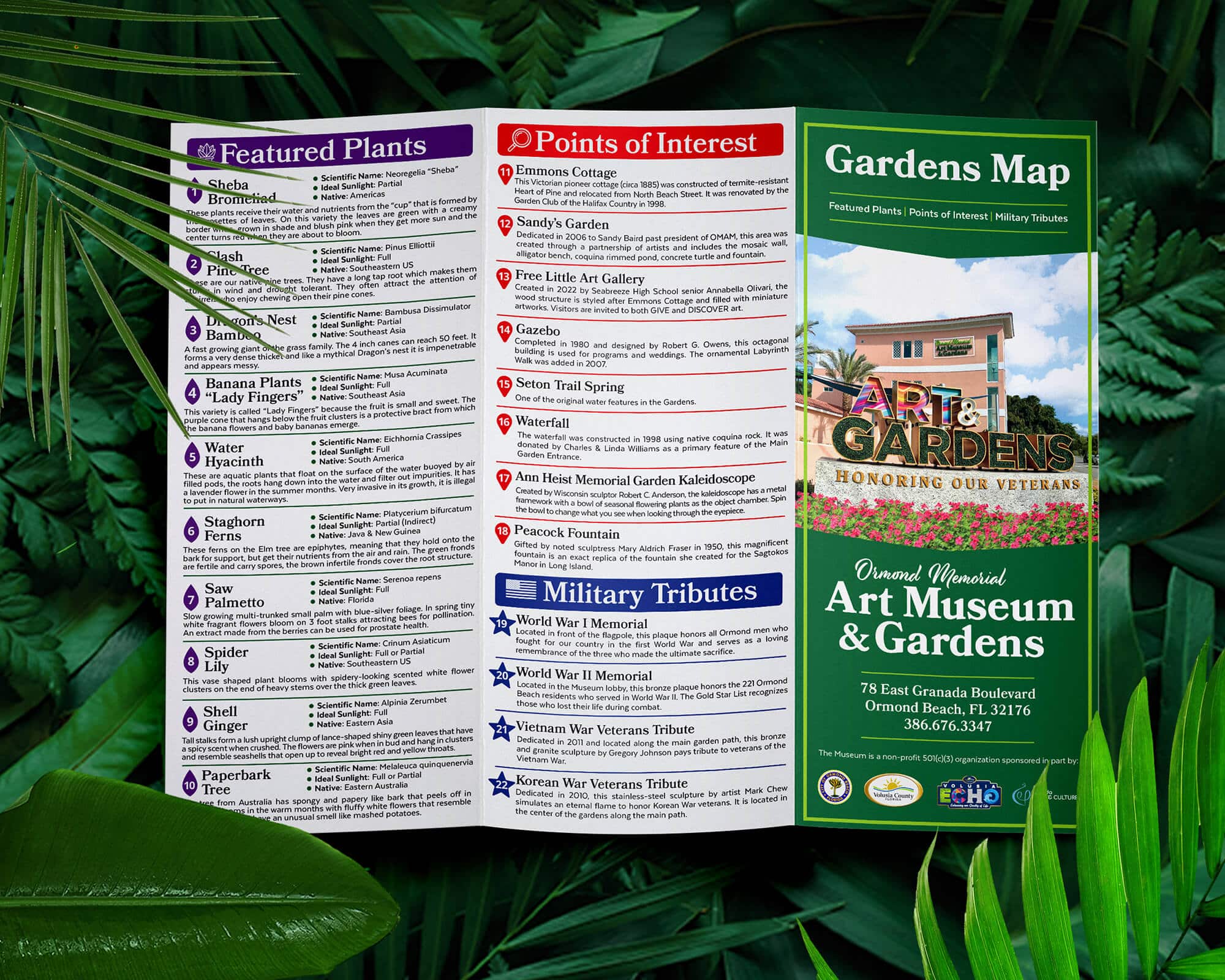 OMAM Garden Map Brochure Outside OMAM Garden Map Brochure Outside